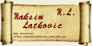 Maksim Latković vizit kartica